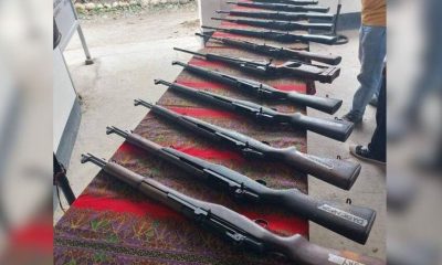 The 13 firearms surrendered by residents of Mamasapano Maguindanao del Sur